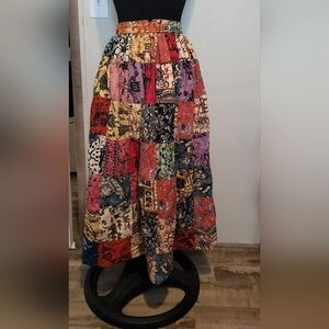 Colorful Patchwork A-Line Skirt